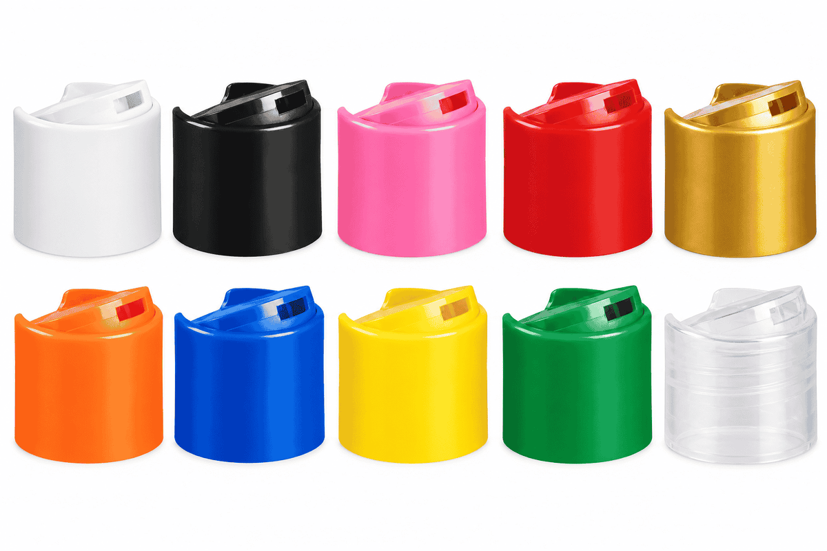 Cosmetic Plastic Press Caps – 22mm, 24mm & 28mm | Multiple Colors