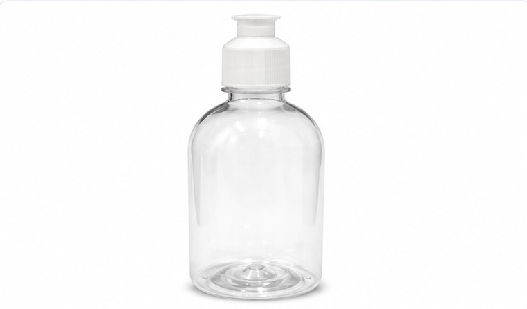 250ml Transparent Handwash & Dishwash Bottle with Flip-Top Cap