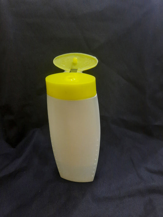 Yellow White Shampoo Bottle