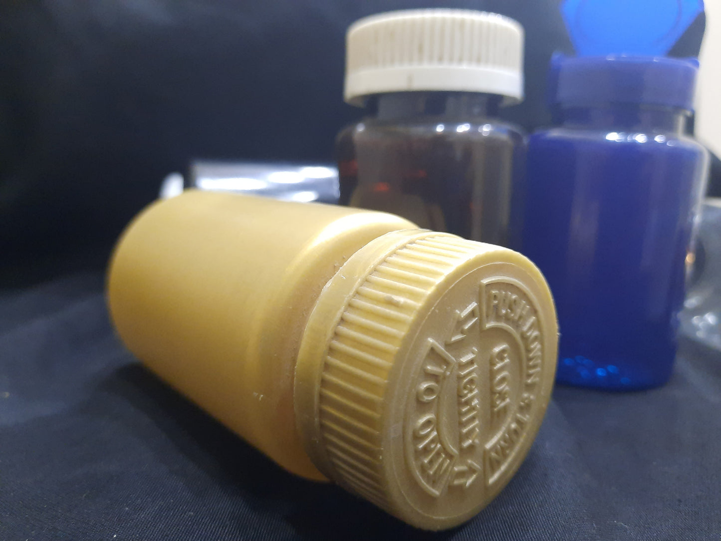 Gold/Gold Vitamins Container with lock cap