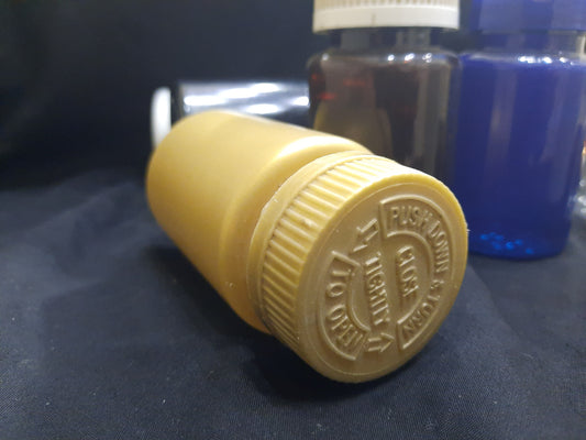 Gold/Gold Vitamins Container with lock cap