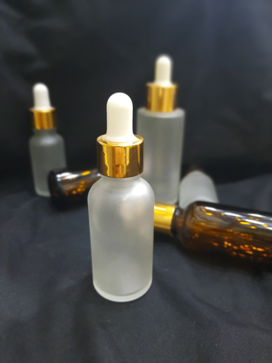 30ml Gold/Frosted Glass Dropper