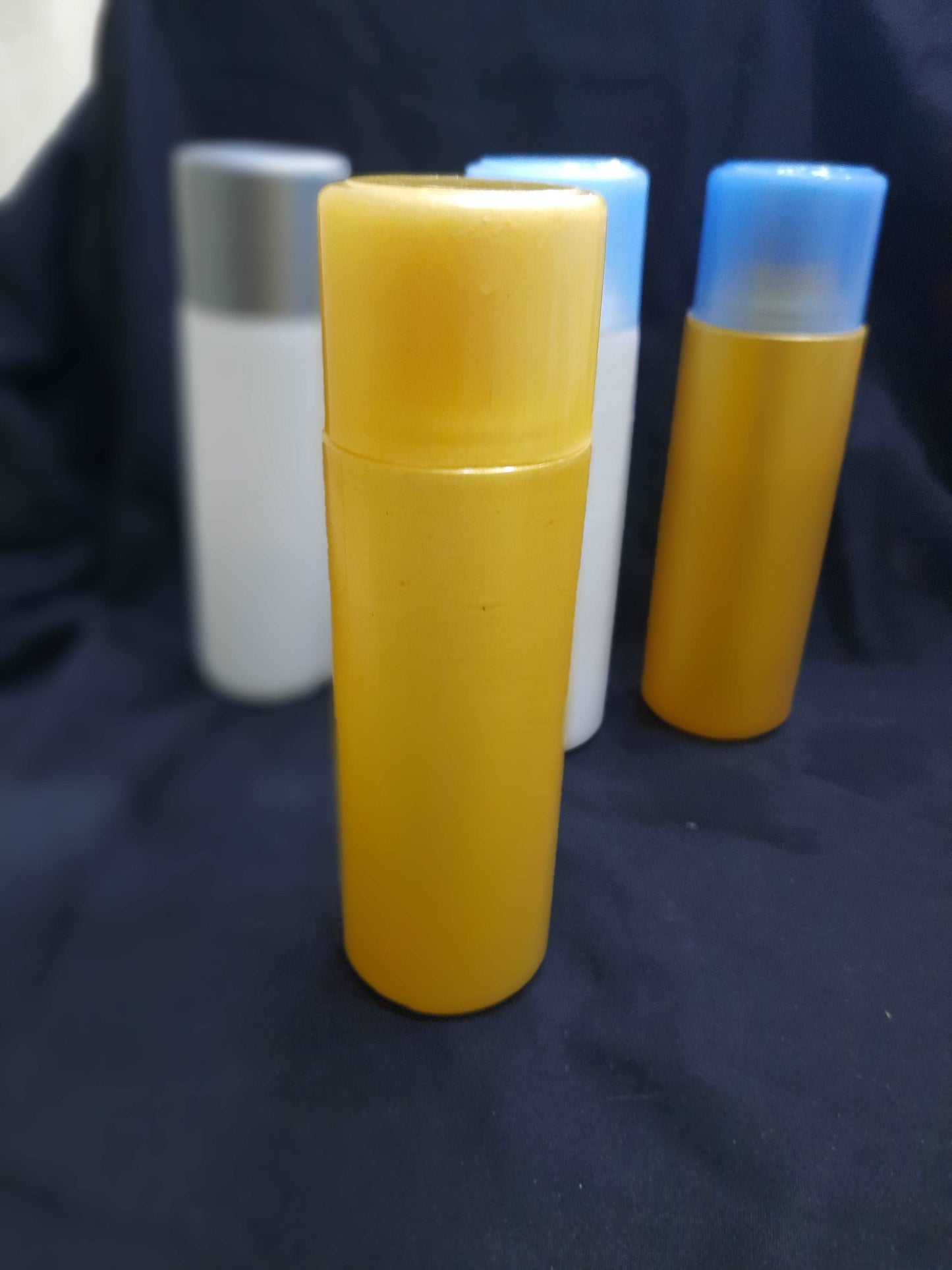 100ml Blue/Gold Round Bottle