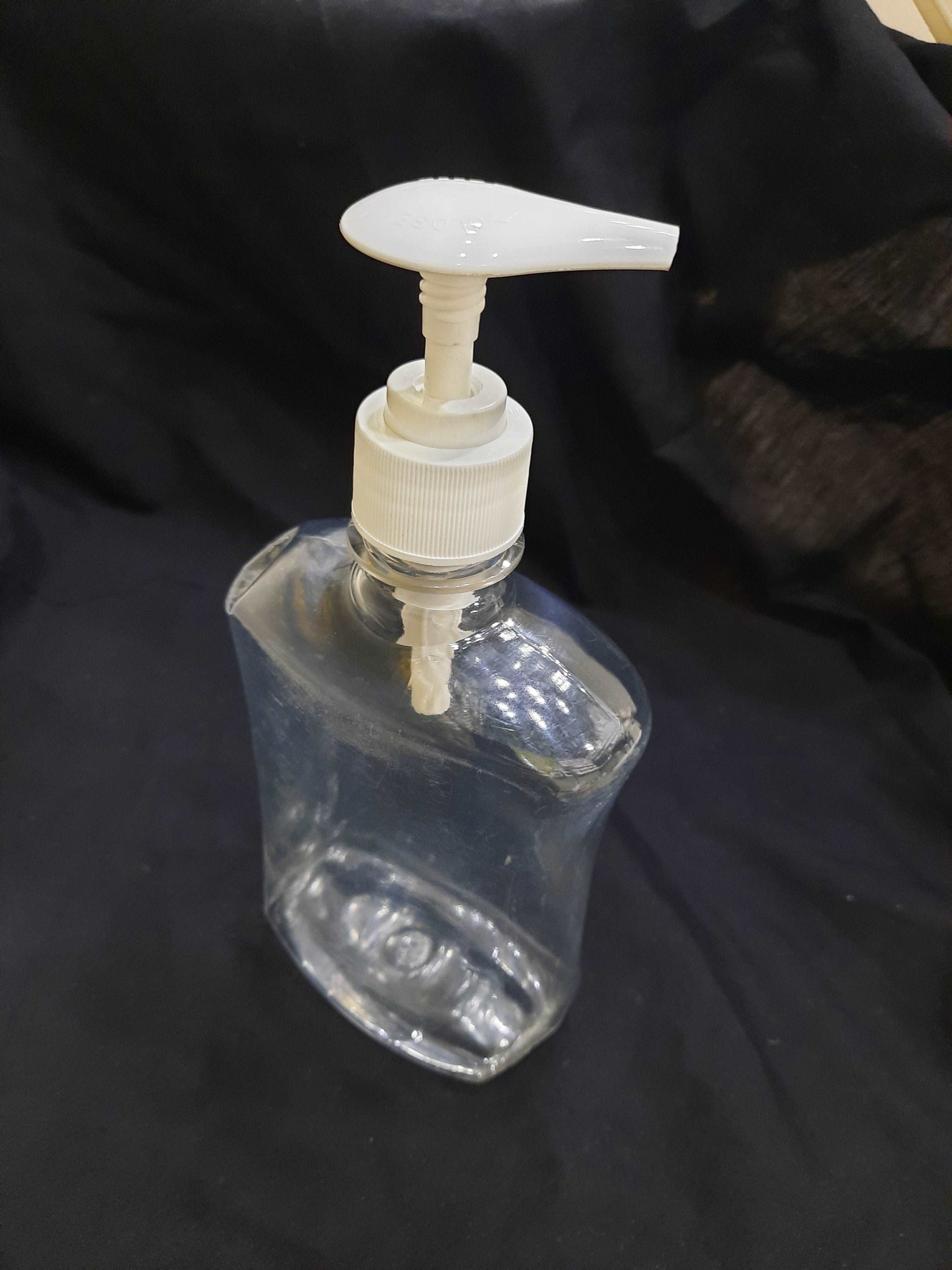 150ml Transparent Oil/Sanitizer Bottle - with White Pump