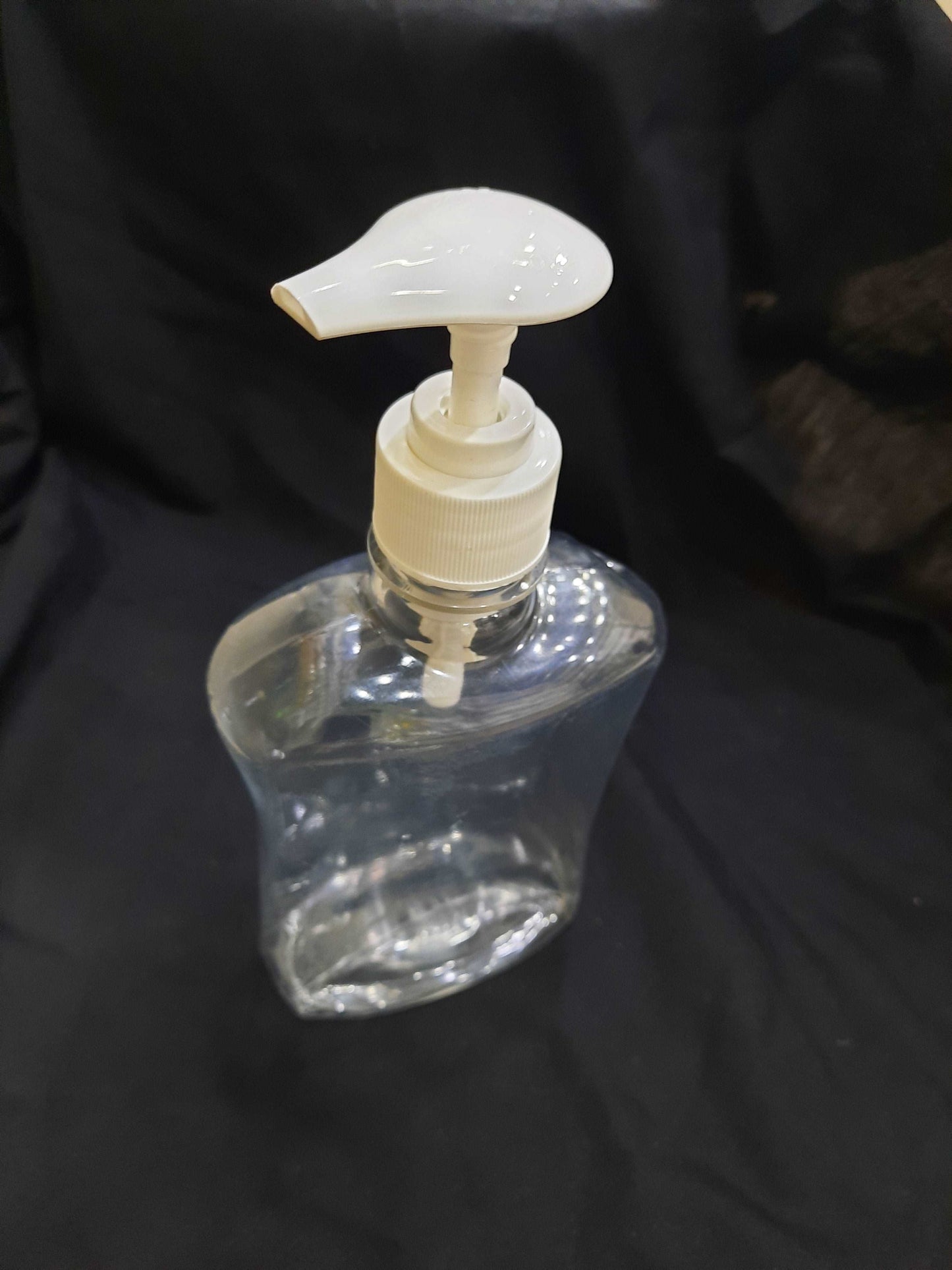 150ml Transparent Oil/Sanitizer Bottle - with White Pump