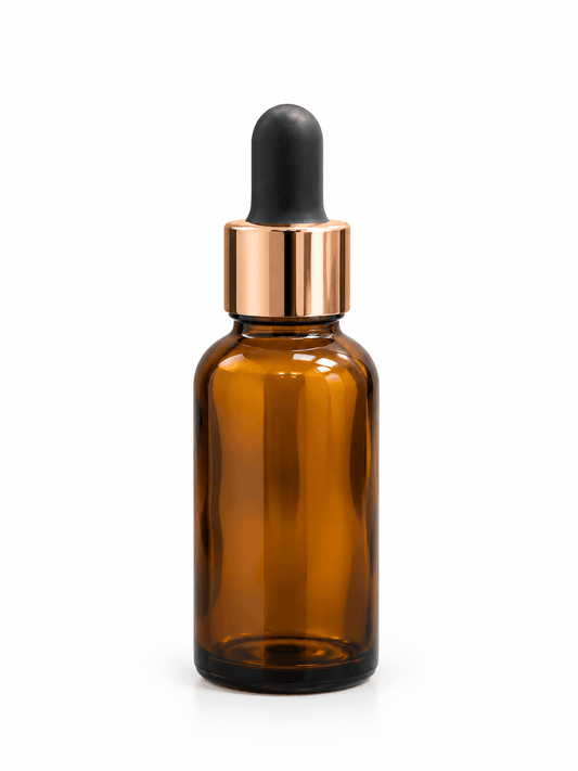30ml Gold/Amber Glass Dropper