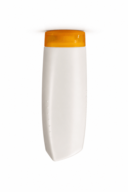 Orange White Shampoo Bottle