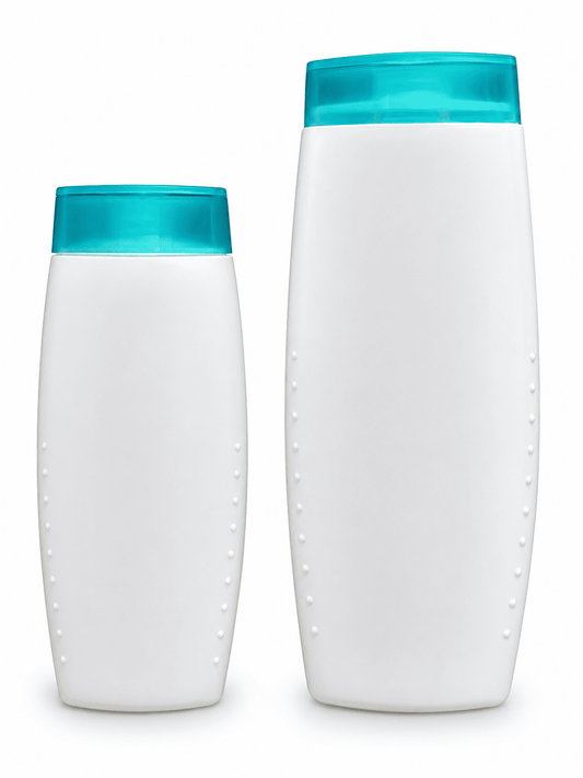 Blue White Shampoo Bottle