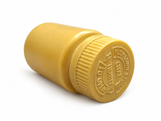 Gold/Gold Vitamins Container with lock cap