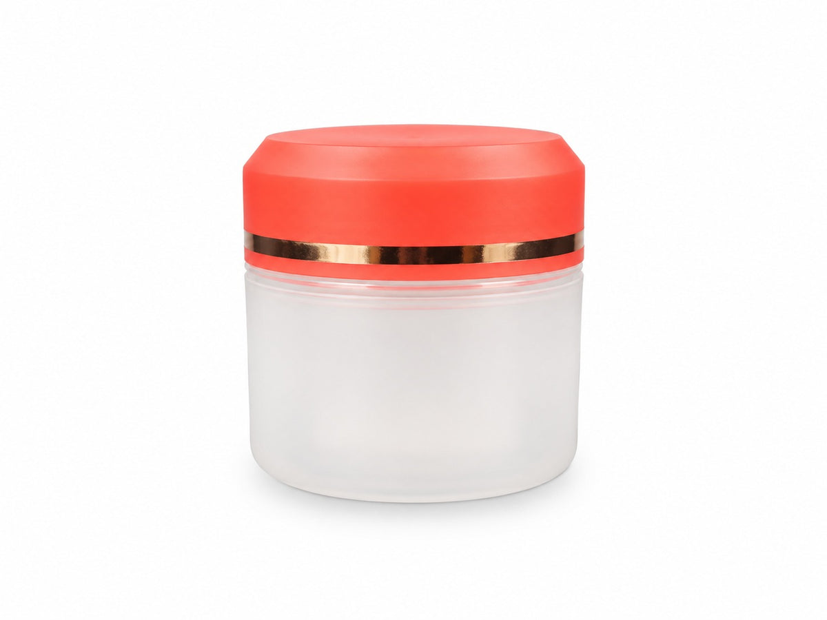 Pink Fristed Jar with silver lining
