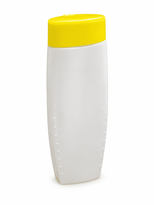 Yellow White Shampoo Bottle