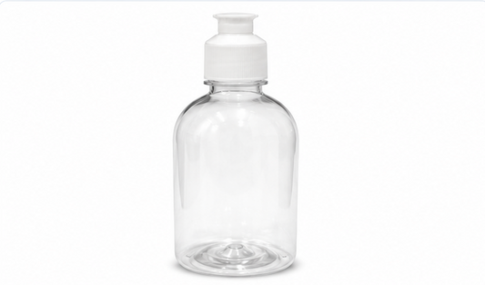 250ml Transparent Handwash & Dishwash Bottle with Flip-Top Cap