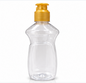 250ml Transparent Long Round Handwash & Dishwash Bottle with Gold Flip-Top Cap